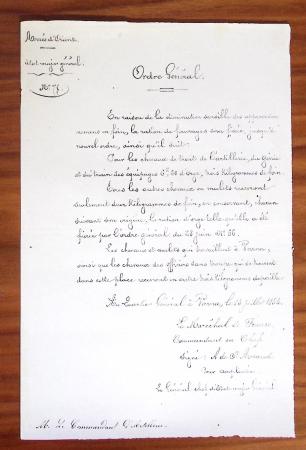 1848-1855, lot de lettres et de documents de l'ARMEE