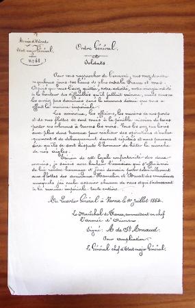 1848-1855, lot de lettres et de documents de l'ARMEE