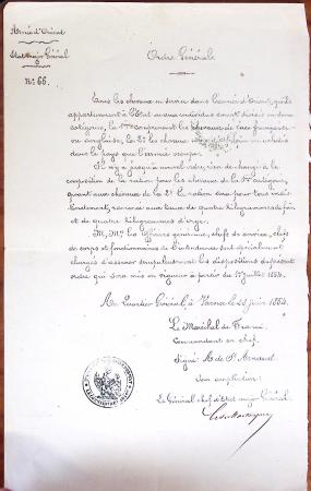 1848-1855, lot de lettres et de documents de l'ARMEE
