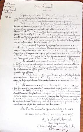 1848-1855, lot de lettres et de documents de l'ARMEE