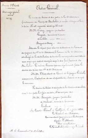 1848-1855, lot de lettres et de documents de l'ARMEE
