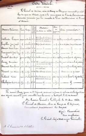 1848-1855, lot de lettres et de documents de l'ARMEE