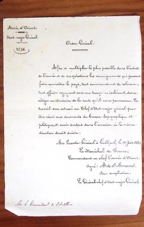 1848-1855, lot de lettres et de documents de l'ARMEE