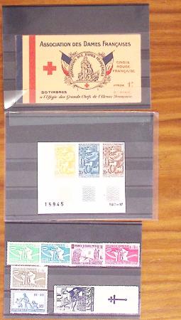 1854-1967, Lot sur plaquettes de timbres de FRANCE