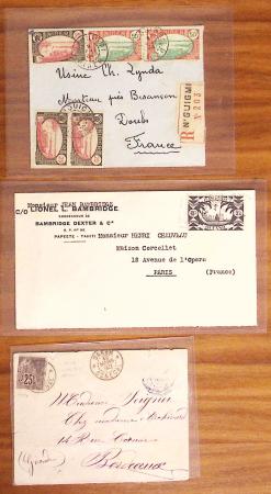 1890-1957, Lot de 27 lettres et CPA de diverses COLONIES