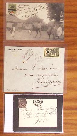 1890-1957, Lot de 27 lettres et CPA de diverses COLONIES