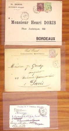 1890-1957, Lot de 27 lettres et CPA de diverses COLONIES