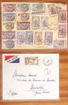 1890-1957, Lot de 27 lettres et CPA de diverses COLONIES