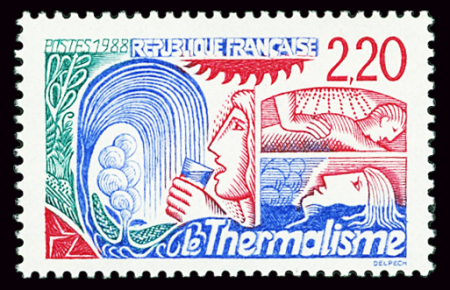 N°2556a 2f20 thermalisme, variété 2 f 20 ROUGE au lieu