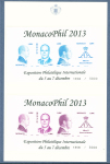 MONACOPHIL 2013 dans un encart : BF 102 + 102a + 102c,