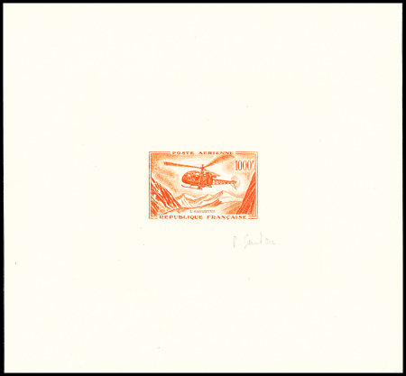 N°37 1000f Alouette, épreuve d'artiste en orange signée