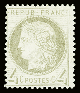N°52 4c gris, neuf *, très frais, TB. Signé Calves