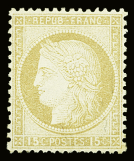 N°55 15c bistre, neuf *, frais, TB. Signé Calves