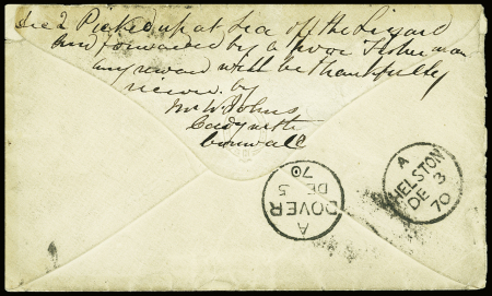 Seule enveloppe de réexpédition connue pour une