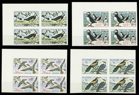 N°1274/1276 Série oiseaux, non dentelée en bloc de