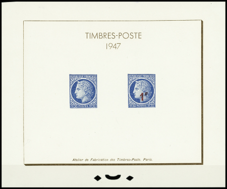 N°678 et 791 Cérès bleu, épreuve collectif, avec perforation.