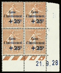 N°249/251 Caisse d'Amortissement en bloc de 4 avec