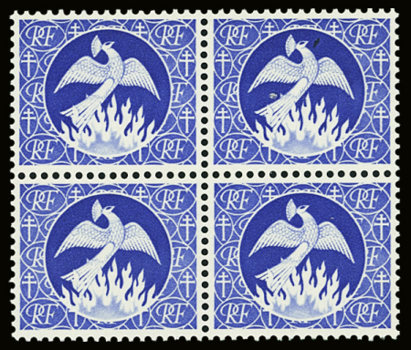 EPARGNE N°701N Phénix bleu, timbre épargne en bloc