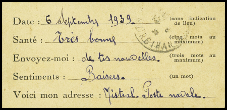 14 plis divers 1939-1945 dont 2 cartes de priorité navale + 10 CP neuves pour l'érection du monument du Maréchal Leclerc (vers 1955). TB