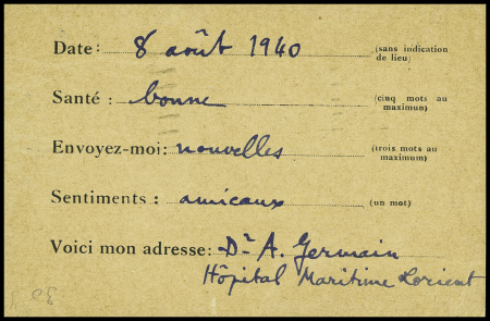 14 plis divers 1939-1945 dont 2 cartes de priorité navale + 10 CP neuves pour l'érection du monument du Maréchal Leclerc (vers 1955). TB