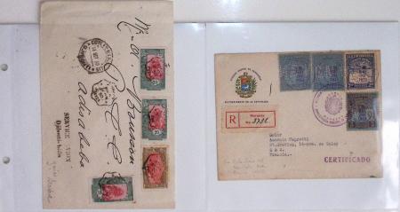Lot varié de 64 premiers vols et lettres par avion de France et étranger dont carte postale de nouvel an Air France Chili France (dec 1933)