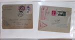 Lot varié de 64 premiers vols et lettres par avion de France et étranger dont carte postale de nouvel an Air France Chili France (dec 1933)