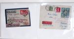 Lot varié de 64 premiers vols et lettres par avion de France et étranger dont carte postale de nouvel an Air France Chili France (dec 1933)