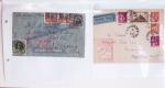 Lot varié de 64 premiers vols et lettres par avion de France et étranger dont carte postale de nouvel an Air France Chili France (dec 1933)