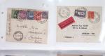 Lot varié de 64 premiers vols et lettres par avion de France et étranger dont carte postale de nouvel an Air France Chili France (dec 1933)