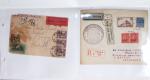 Lot varié de 64 premiers vols et lettres par avion de France et étranger dont carte postale de nouvel an Air France Chili France (dec 1933)