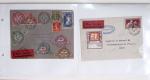 Lot varié de 64 premiers vols et lettres par avion de France et étranger dont carte postale de nouvel an Air France Chili France (dec 1933)