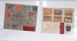Lot varié de 64 premiers vols et lettres par avion de France et étranger dont carte postale de nouvel an Air France Chili France (dec 1933)