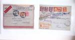 Lot varié de 64 premiers vols et lettres par avion de France et étranger dont carte postale de nouvel an Air France Chili France (dec 1933)