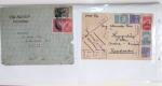 Lot varié de 64 premiers vols et lettres par avion de France et étranger dont carte postale de nouvel an Air France Chili France (dec 1933)