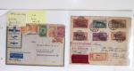 Lot varié de 64 premiers vols et lettres par avion de France et étranger dont carte postale de nouvel an Air France Chili France (dec 1933)