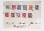 64 plis majorité par avion de divers pays, Italie bien représentée dont Italie n°77 OBL cachet violet