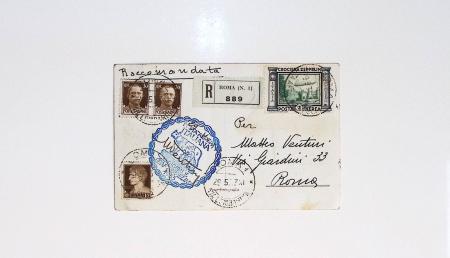 64 plis majorité par avion de divers pays, Italie bien représentée dont Italie n°77 OBL cachet violet