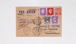 64 plis majorité par avion de divers pays, Italie bien représentée dont Italie n°77 OBL cachet violet