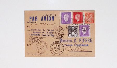 64 plis majorité par avion de divers pays, Italie bien représentée dont Italie n°77 OBL cachet violet