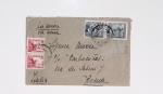 64 plis majorité par avion de divers pays, Italie bien représentée dont Italie n°77 OBL cachet violet