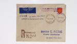 64 plis majorité par avion de divers pays, Italie bien représentée dont Italie n°77 OBL cachet violet