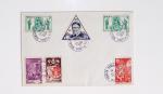 64 plis majorité par avion de divers pays, Italie bien représentée dont Italie n°77 OBL cachet violet