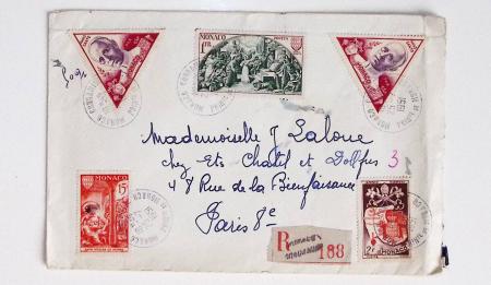 64 plis majorité par avion de divers pays, Italie bien représentée dont Italie n°77 OBL cachet violet