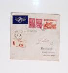 64 plis majorité par avion de divers pays, Italie bien représentée dont Italie n°77 OBL cachet violet