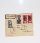 64 plis majorité par avion de divers pays, Italie bien représentée dont Italie n°77 OBL cachet violet