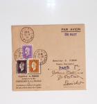 64 plis majorité par avion de divers pays, Italie bien représentée dont Italie n°77 OBL cachet violet