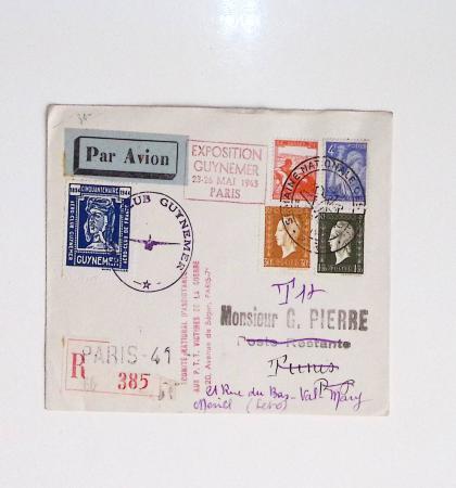 64 plis majorité par avion de divers pays, Italie bien représentée dont Italie n°77 OBL cachet violet
