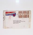 64 plis majorité par avion de divers pays, Italie bien représentée dont Italie n°77 OBL cachet violet