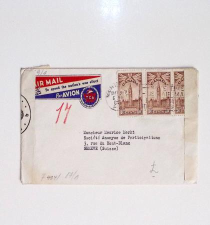 64 plis majorité par avion de divers pays, Italie bien représentée dont Italie n°77 OBL cachet violet