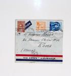 64 plis majorité par avion de divers pays, Italie bien représentée dont Italie n°77 OBL cachet violet